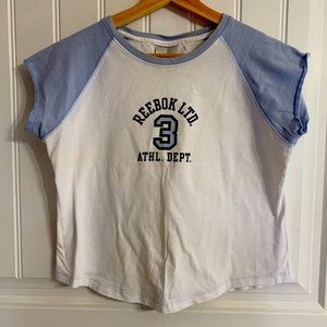 Cropped ringer shirt Reebok women sport tee women size small medium